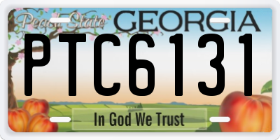 GA license plate PTC6131
