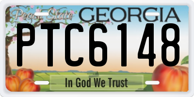 GA license plate PTC6148