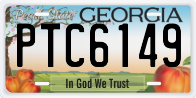 GA license plate PTC6149