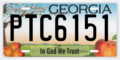 GA license plate PTC6151