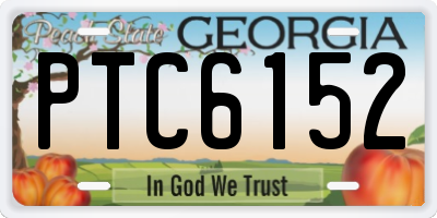GA license plate PTC6152