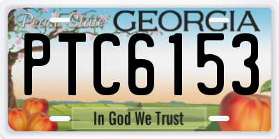 GA license plate PTC6153
