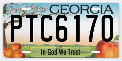 GA license plate PTC6170
