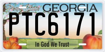 GA license plate PTC6171