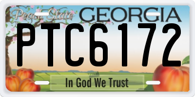 GA license plate PTC6172