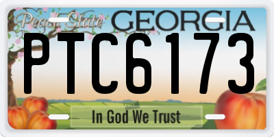 GA license plate PTC6173