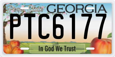 GA license plate PTC6177