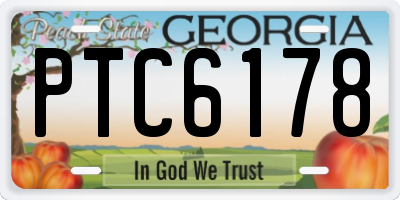 GA license plate PTC6178