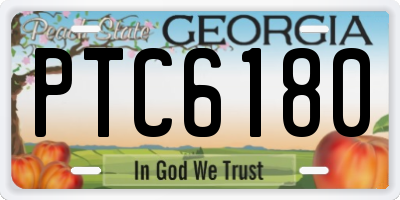 GA license plate PTC6180
