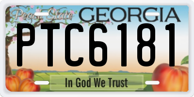 GA license plate PTC6181