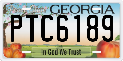 GA license plate PTC6189