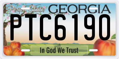 GA license plate PTC6190
