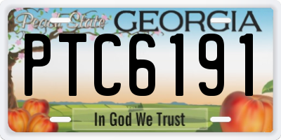 GA license plate PTC6191