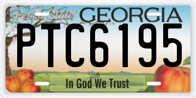 GA license plate PTC6195