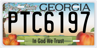 GA license plate PTC6197
