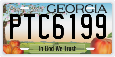GA license plate PTC6199