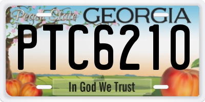 GA license plate PTC6210