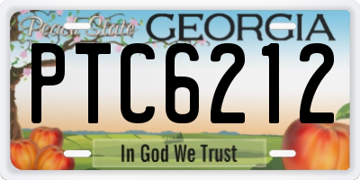 GA license plate PTC6212