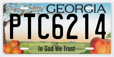 GA license plate PTC6214