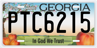 GA license plate PTC6215