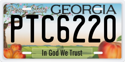 GA license plate PTC6220