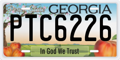 GA license plate PTC6226