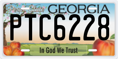 GA license plate PTC6228
