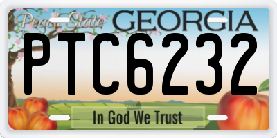 GA license plate PTC6232