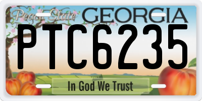GA license plate PTC6235
