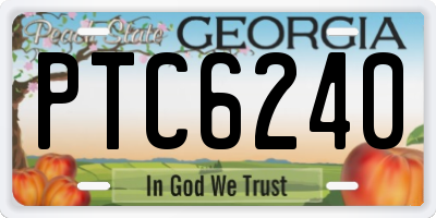 GA license plate PTC6240