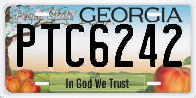 GA license plate PTC6242
