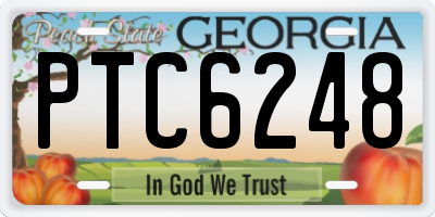 GA license plate PTC6248