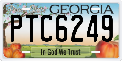 GA license plate PTC6249