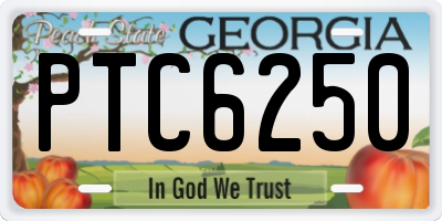GA license plate PTC6250