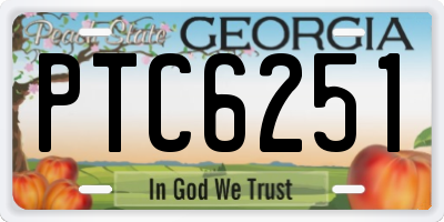 GA license plate PTC6251