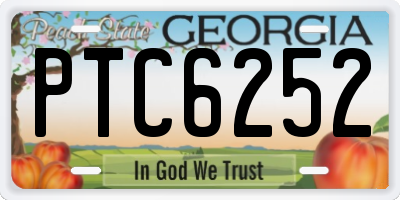 GA license plate PTC6252