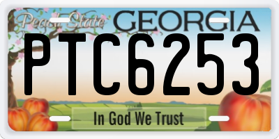 GA license plate PTC6253