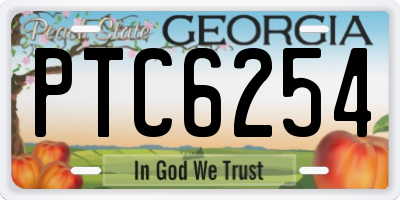 GA license plate PTC6254