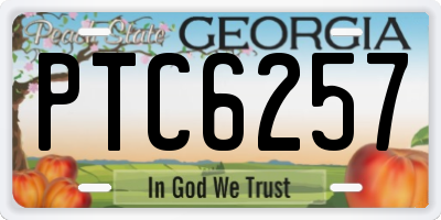 GA license plate PTC6257