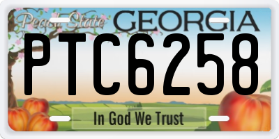 GA license plate PTC6258