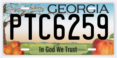GA license plate PTC6259