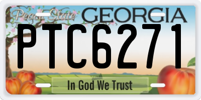 GA license plate PTC6271