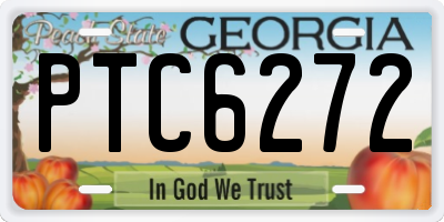 GA license plate PTC6272