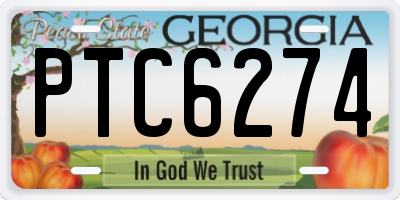 GA license plate PTC6274