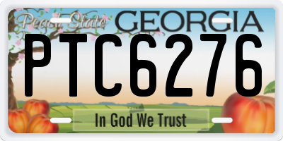 GA license plate PTC6276