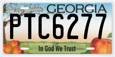 GA license plate PTC6277