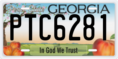 GA license plate PTC6281
