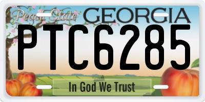 GA license plate PTC6285