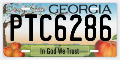 GA license plate PTC6286