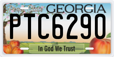 GA license plate PTC6290